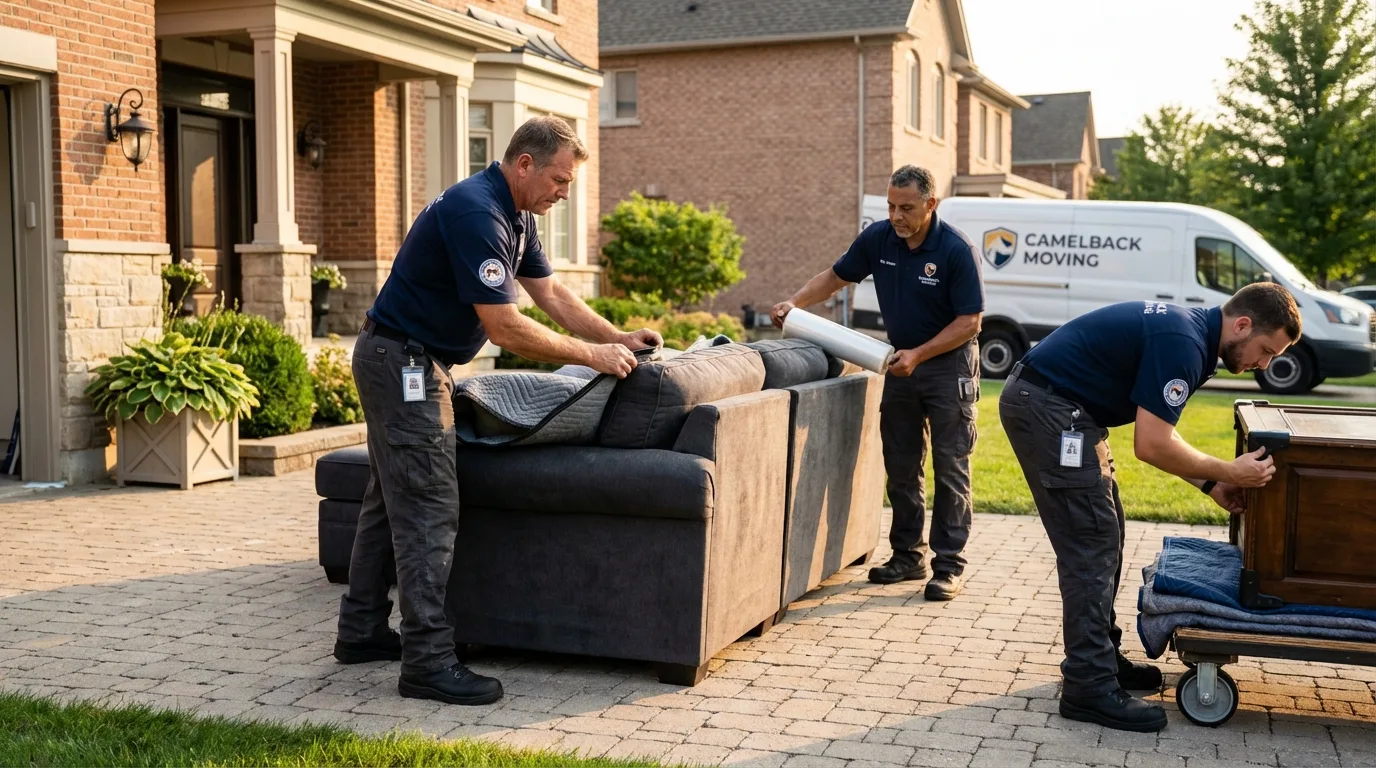 Large estate moving crew wrapping furniture in Pilot Mountain, NC